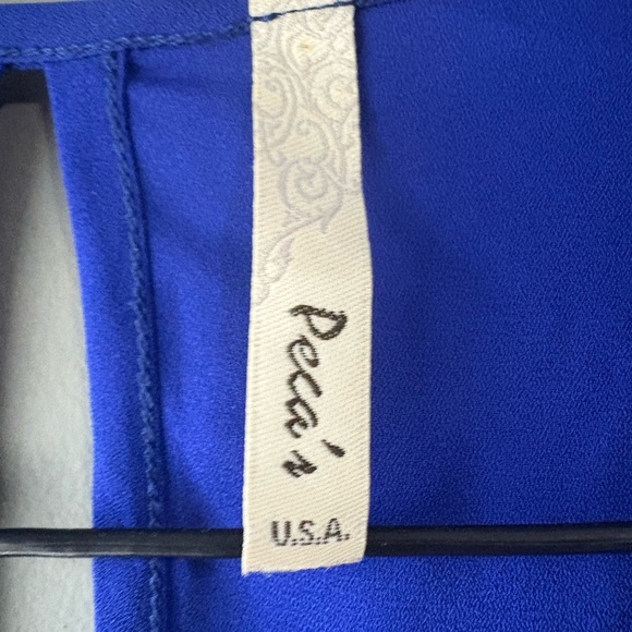 Pecas, size M Elegant Royal Blue Metalic hardware  Women's Blouse - Picture 4 of 5